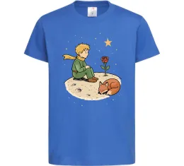 Детская футболка Маленький принц на планеті Ярко-синий фото