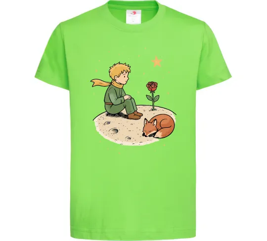 Детская футболка Маленький принц на планеті Лаймовый фото