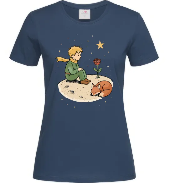 Женская футболка Маленький принц на планеті Темно-синий фото