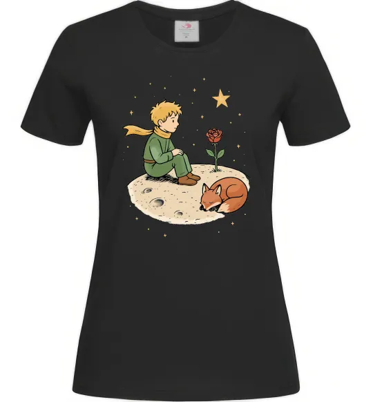Женская футболка Маленький принц на планеті Черный фото