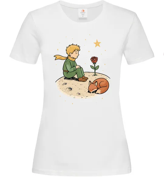Женская футболка Маленький принц на планеті Белый фото