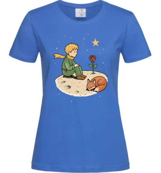 Женская футболка Маленький принц на планеті Ярко-синий фото