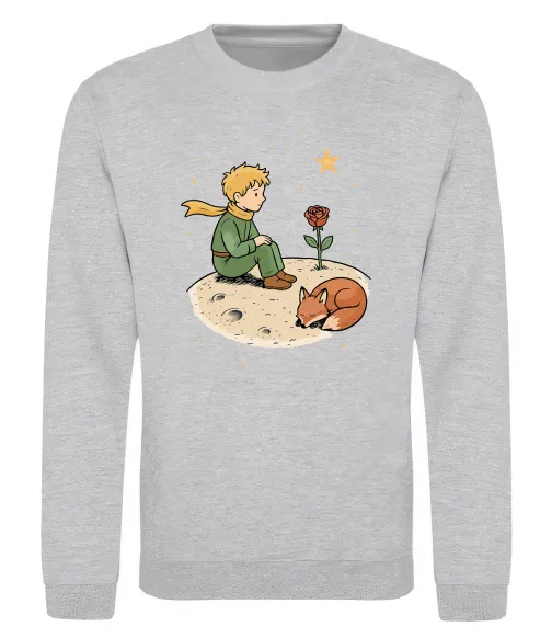 Свитшот Маленький принц на планеті Серый меланж фото