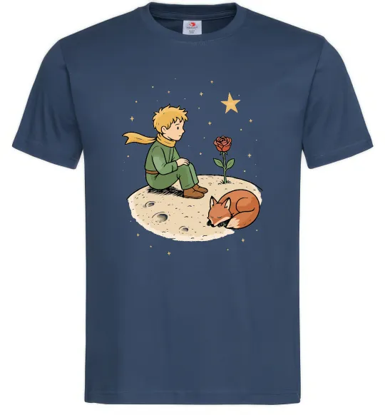 Мужская футболка Маленький принц на планеті Темно-синий фото