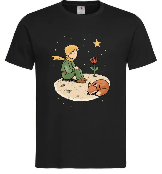 Мужская футболка Маленький принц на планеті Черный фото