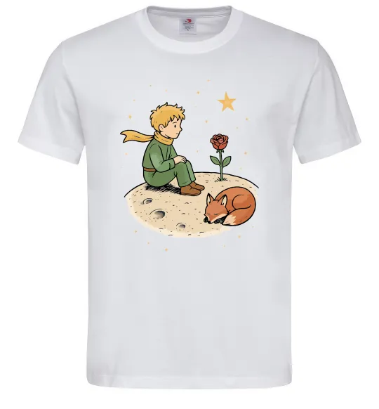 Мужская футболка Маленький принц на планеті Белый фото