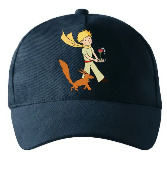 Кепка Маленький принц з лисом та квіткою Темно-синій фото