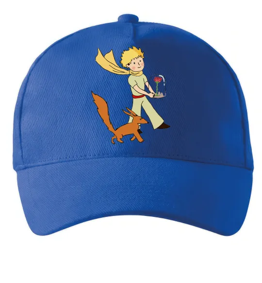 Кепка Маленький принц з лисом та квіткою Яскраво-синій фото