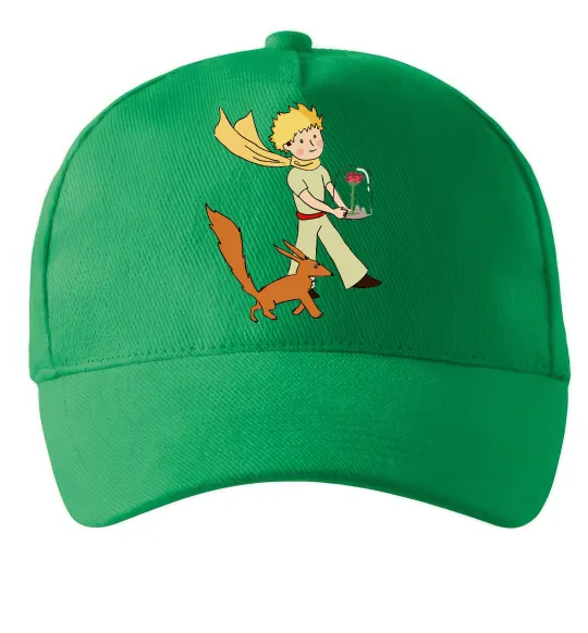 Кепка Маленький принц з лисом та квіткою Зелений фото