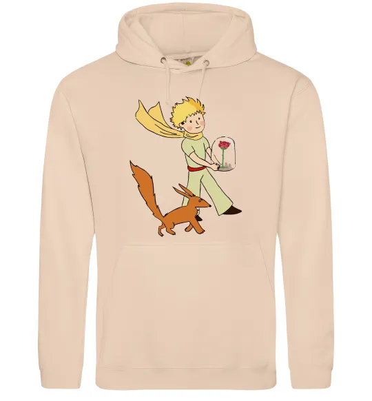 Женская толстовка (худи) Маленький принц з лисом та квіткою Песочный фото