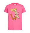 Дитяча футболка Маленький принц з лисом та квіткою Яскраво-рожевий фото