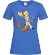 Женская футболка Маленький принц з лисом та квіткою Ярко-синий Женская футболка Маленький принц з лисом та квіткою Ярко-синий фото