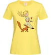 Женская футболка Маленький принц з лисом та квіткою Лимонный Женская футболка Маленький принц з лисом та квіткою Лимонный фото