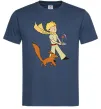 Мужская футболка Маленький принц з лисом та квіткою Темно-синий Мужская футболка Маленький принц з лисом та квіткою Темно-синий фото