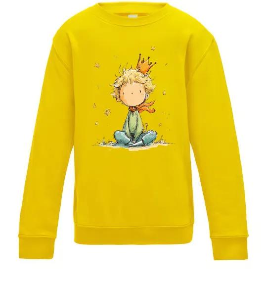 Дитячий світшот Маленький Принц в короні Сонячно жовтий фото