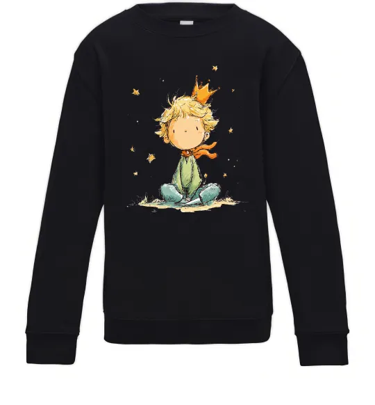 Дитячий світшот Маленький Принц в короні Чорний фото