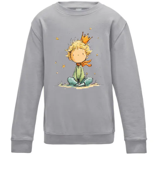 Дитячий світшот Маленький Принц в короні Сірий меланж фото