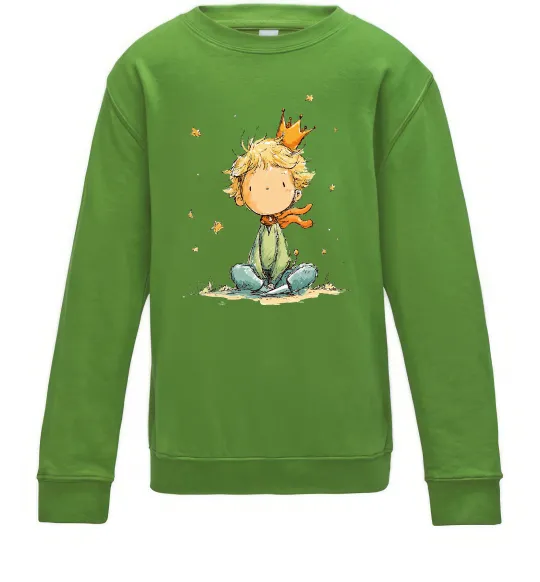 Дитячий світшот Маленький Принц в короні Лаймовий фото