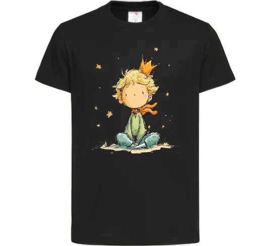 Дитяча футболка Маленький Принц в короні Чорний фото