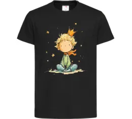 Дитяча футболка Маленький Принц в короні Чорний фото