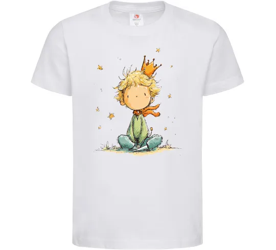 Дитяча футболка Маленький Принц в короні Білий фото