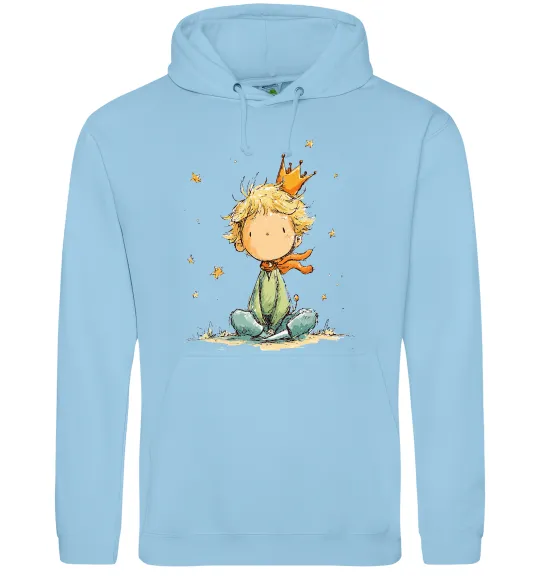 Чоловіча толстовка (худі) Маленький Принц в короні Блакитний фото
