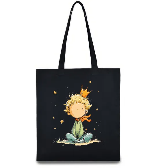 Еко-сумка Маленький Принц в короні Чорний фото