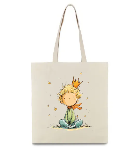 Еко-сумка Маленький Принц в короні Бежевий фото