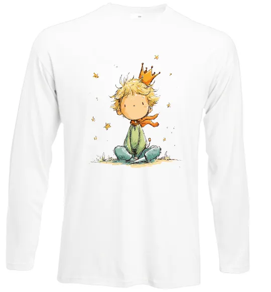 Лонгслів Маленький Принц в короні Білий фото