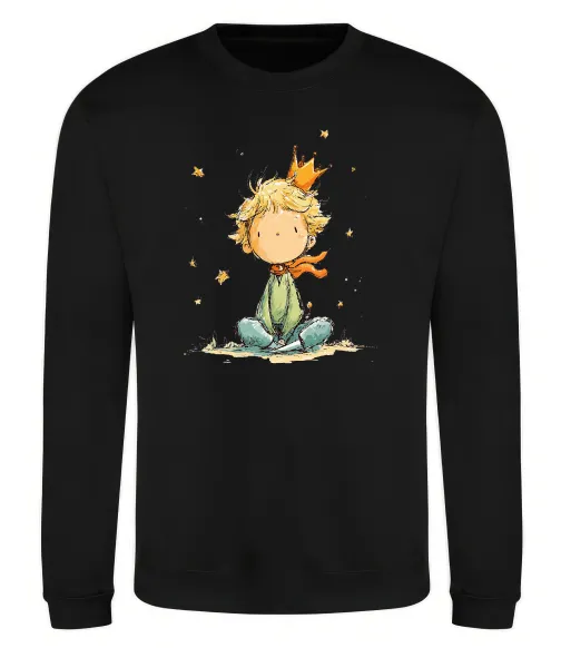 Світшот Маленький Принц в короні Чорний фото