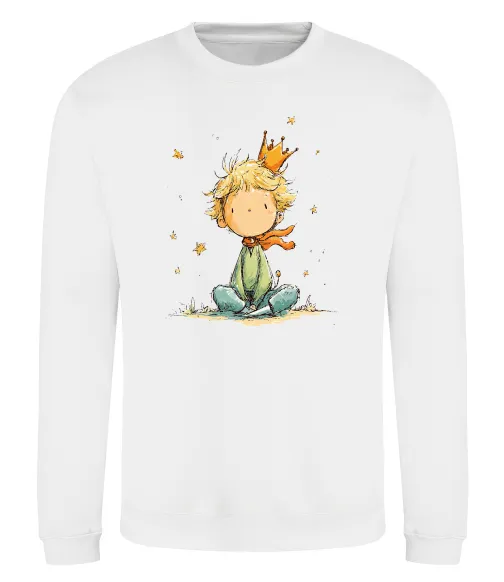 Світшот Маленький Принц в короні Білий фото