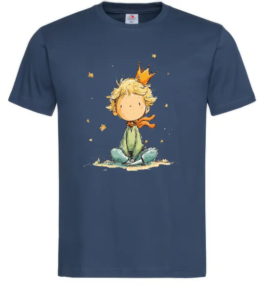 Мужская футболка Маленький Принц в короні Темно-синий фото