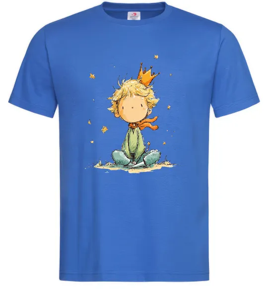 Мужская футболка Маленький Принц в короні Ярко-синий фото