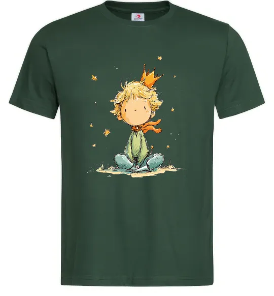 Мужская футболка Маленький Принц в короні Темно-зеленый фото