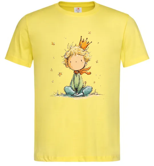 Мужская футболка Маленький Принц в короні Лимонный фото