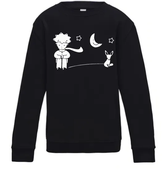 Дитячий світшот Little Prince and fox Чорний фото