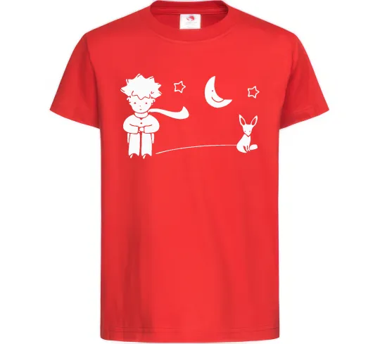 Детская футболка Little Prince and fox Красный фото