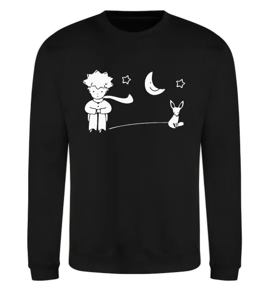 Світшот Little Prince and fox Чорний фото