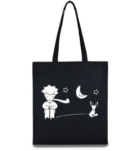 Еко-сумка Little Prince and fox Чорний фото