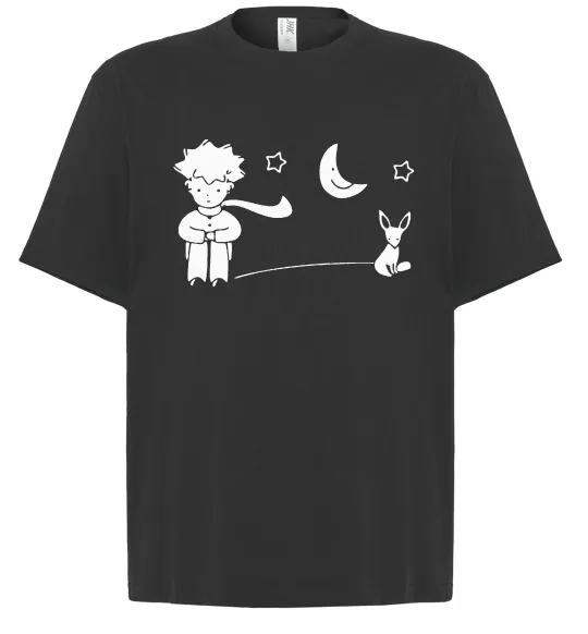 Футболка Оверсайз Little Prince and fox Чорний фото