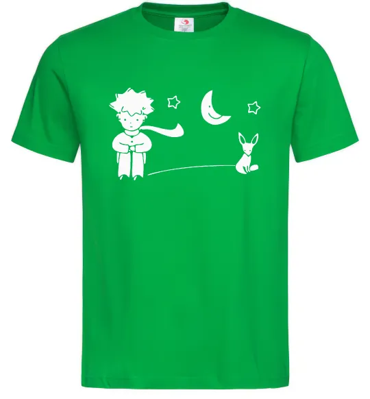 Чоловіча футболка Little Prince and fox Зелений фото