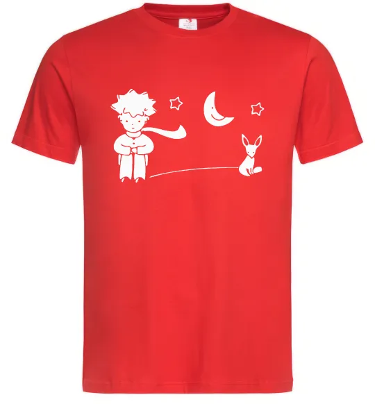 Чоловіча футболка Little Prince and fox Червоний фото
