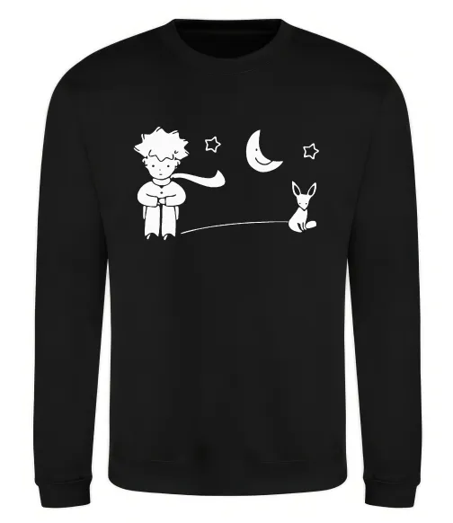 Світшот Little Prince and fox Чорний фото