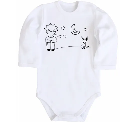 Дитячий бодік Little Prince and fox Білий фото