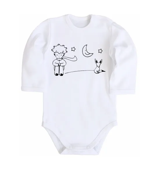 Дитячий бодік Little Prince and fox Білий фото