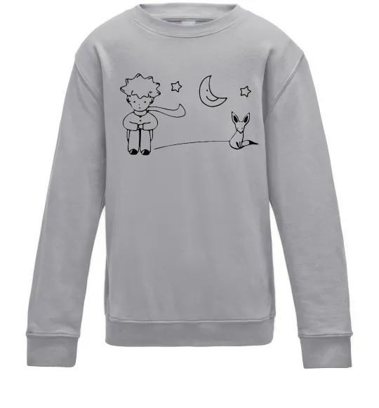 Дитячий світшот Little Prince and fox Сірий меланж фото