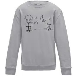 Детский Свитшот Little Prince and fox Серый меланж фото