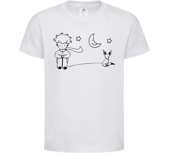 Детская футболка Little Prince and fox Белый фото