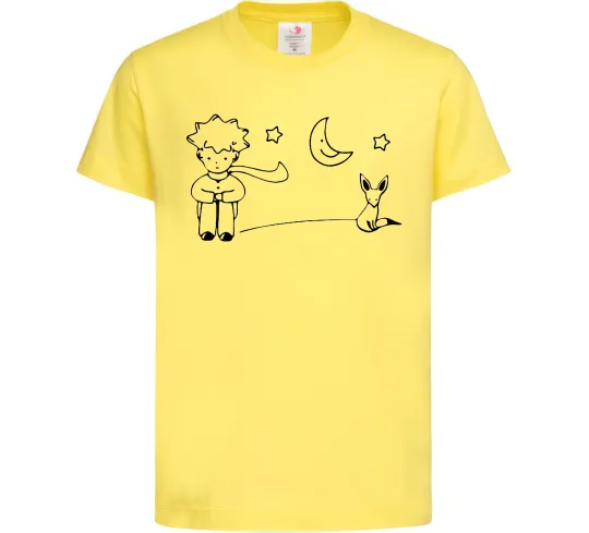 Детская футболка Little Prince and fox Лимонный фото