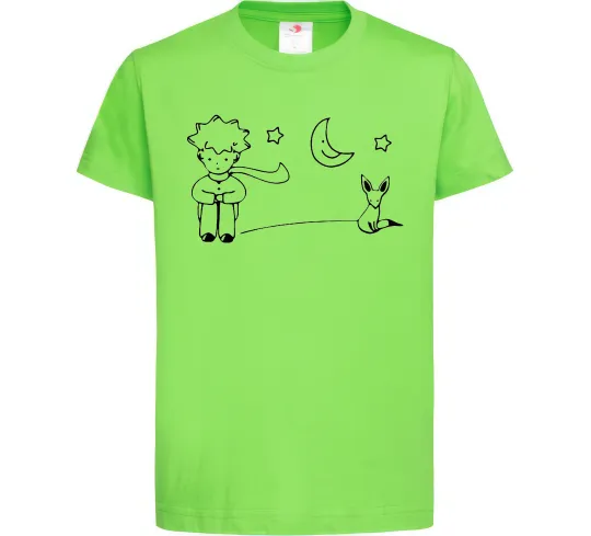 Детская футболка Little Prince and fox Лаймовый фото